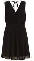 Alice & You Womens Black Wrap Skater Skirt Dress- Black