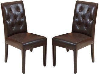 JCPenney Raymond Set of 2 Bonded Leather Parsons Dining Chairs 