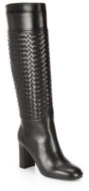 Bottega Veneta Woven Leather Knee-High Boots