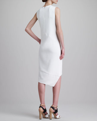 Narciso Rodriguez Sleeveless Draped Dress, White