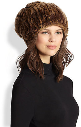 Saks Fifth Avenue Slouchy Rabbit Fur Hat