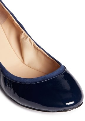 Cole Haan 'Avery Ballet' elasticated patent leather suede flats
