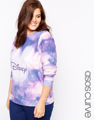 ASOS Curve CURVE Exclusive Sweatshirt With Disney Mickey Moon Print - Multi
