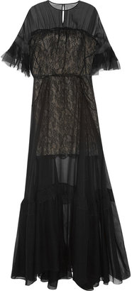Antonio Berardi Silk-chiffon and lace gown