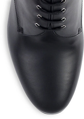 Prada Leather Lace-Up Booties