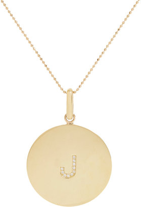 Jennifer Meyer Oversize Diamond & Gold Initial "J" Pendant Necklace