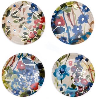 Padma Foiled Glass Wildflower Coaster (Set of 4)