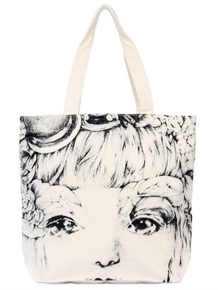 Doll Printed Cotton Canvas Tote Bag