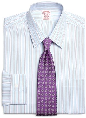 Brooks Brothers Non-Iron Traditional Fit Hairline Alternating Stripe Dress Shirt