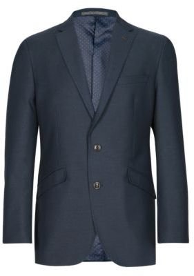 Marks and Spencer M&s Collection Big & Tall 2 Button Textured Blazer with Wool