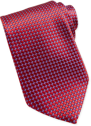 Ermenegildo Zegna Textured Ovals Silk Tie, Red