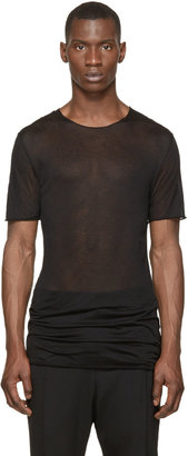 Thamanyah Black Sheer Minimal Mist T-Shirt