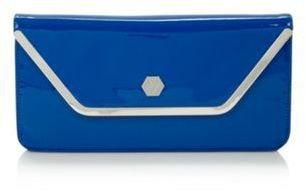 Stephen Jones Top Hat by Designer blue patent envelope clutch bag