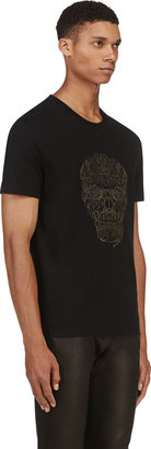 Alexander McQueen Black Skull & Hands Embroidered T-Shirt