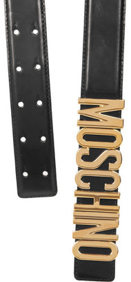 Moschino Olivia Embellished Patent-leather Belt - Black