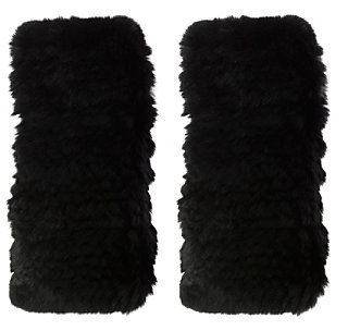 Diane von Furstenberg Fur Knit Fingerless Gloves