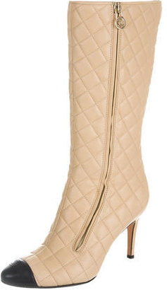 Chanel Quilted Cap-Toe Boots