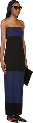 Calvin Klein Collection Black & Navy Striped Letties Maxi Dress