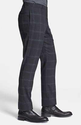 Paul Smith 'Kensington' Grey Windowpane Wool Pants