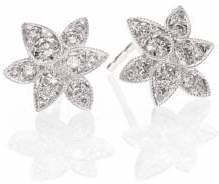Kwiat Sunburst Diamond & 18K White Gold Petal Stud Earrings