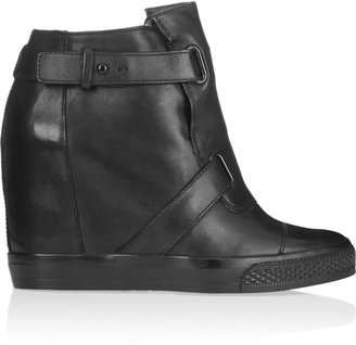 DKNY Gregson leather wedge sneakers