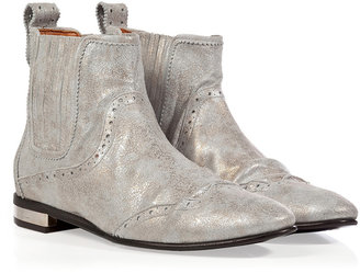 Golden Goose Leather Virginia Boots in Silver