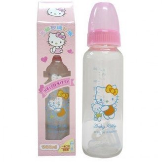 Hello Kitty Sanrio Baby Glass Feeding Bottle 8.1oz. / 240ml BPA Free
