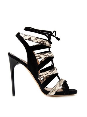 Paul Andrew Tempest suede and snakeskin sandals