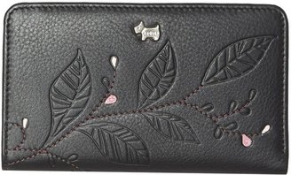 Radley Laurel leaf black medium zip around purse