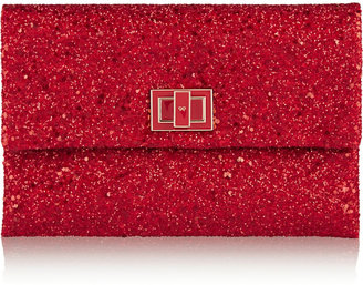 Anya Hindmarch Valorie glitter-finished clutch