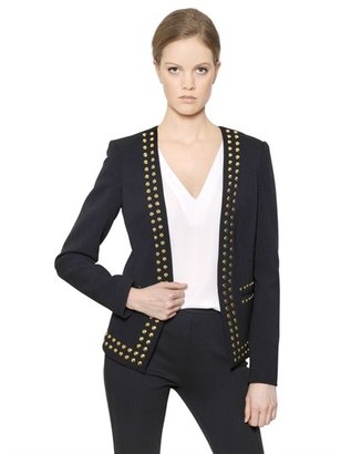 MICHAEL Michael Kors Studded Crepe De Chine Fitted Jacket