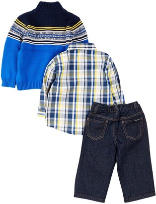 Nautica Zip Sweater, Shirt, & Jean Set (Baby Boys)