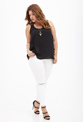 Forever 21 Plus Size Woven-Racerback Chiffon Top