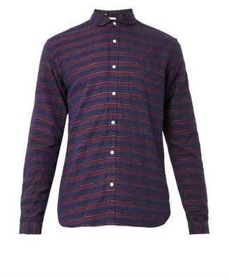 Oliver Spencer Eton-collar stripe-weave shirt