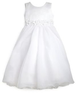Joan Calabrese Little Girl's Floral Satin & Tulle First Communion Dress
