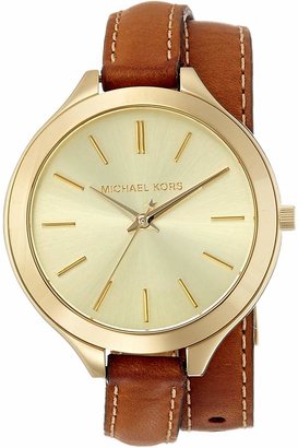 Michael Kors Slim Runway MK2256 Women's Wrist Watches, Gold Dial