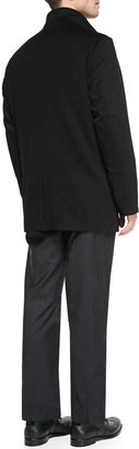 Ermenegildo Zegna Five-Pocket Wool Flannel Pants, Charcoal