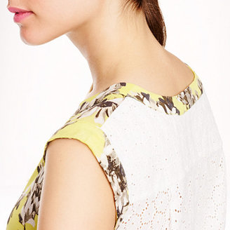 J.Crew Sleeveless drapey top in photo floral and eyelet
