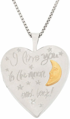 JCPenney FINE JEWELRY Sterling Silver & 14K Gold over Silver Love You To The Moon & Back Locket Pendant Necklace