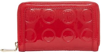 DKNY Red medium patent zip around purse