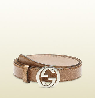 Gucci leather belt with interlocking G buckle