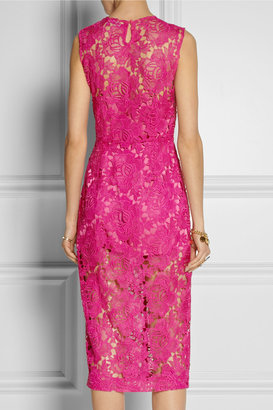 House of Holland Embroidered-lace midi dress