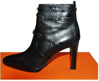 Hermes Black Leather Ankle boots