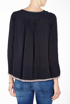 BA&SH Ba & Sh Black Loose Fitted Embroidered Top