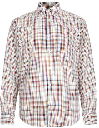 Marks and Spencer M&s Collection XXXL Pure Cotton Gingham Checked Tailored Fit Shirt