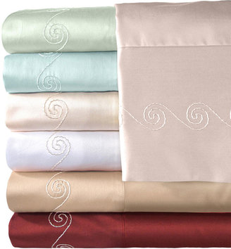 American Heritage 500tc Set of 2 Egyptian Cotton Embroidered Swirl Pillowcases