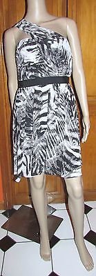 Vince Camuto Sumptuous Rebel Collection Black White One Shoulder Dress NWT