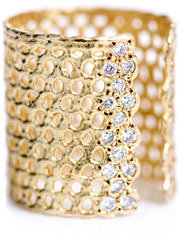 LARA MELCHIOR Bague II diamond & gold-plated ring