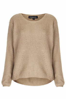 Topshop Womens TALL Slouchy Ribbed Jumper - Camel