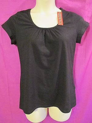 Merona NWT Women's XL Yellow/Black Stretch Short Sleeve Scoop Neck Shirt Top